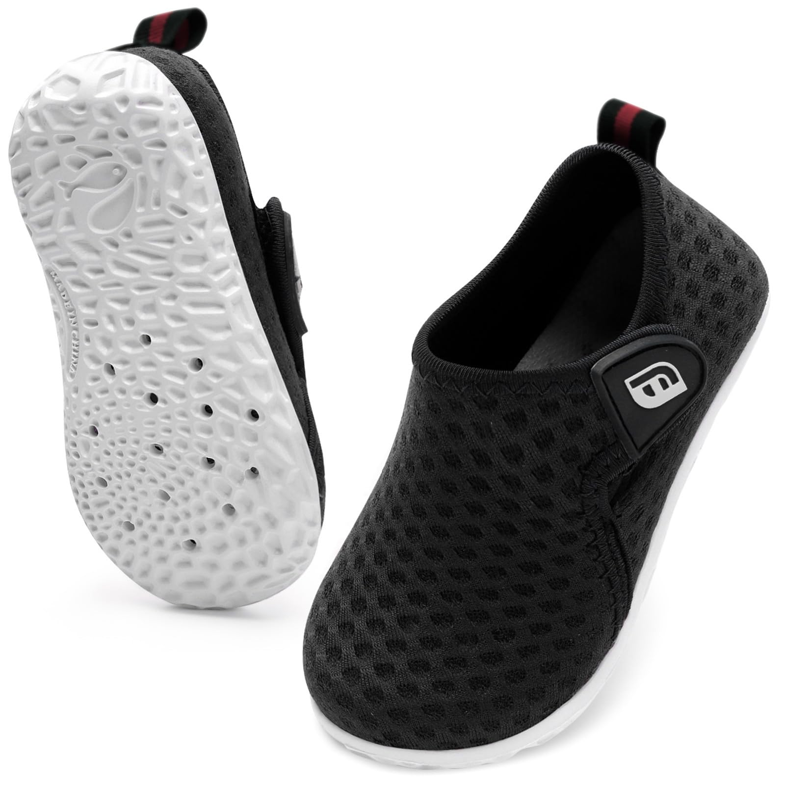 Kids Water Shoes Quick Dry Non-Slip Toddler Water Sports Sneakers for Baby Black 2.5-3 Years Toddler