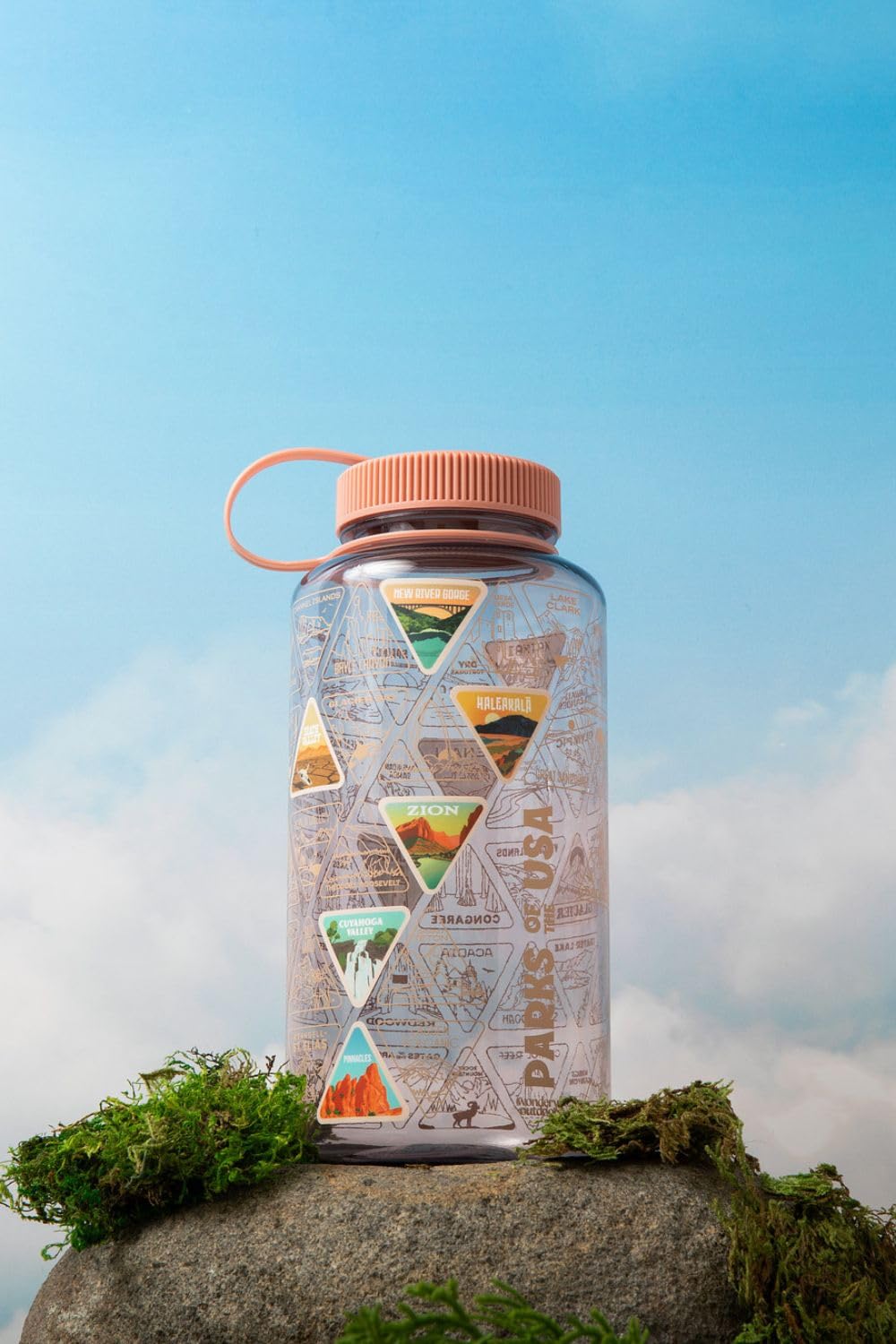Wondery The Original Parks of the USA® Wide Mouth Adventure bucket list™ Bottle (Mauve)