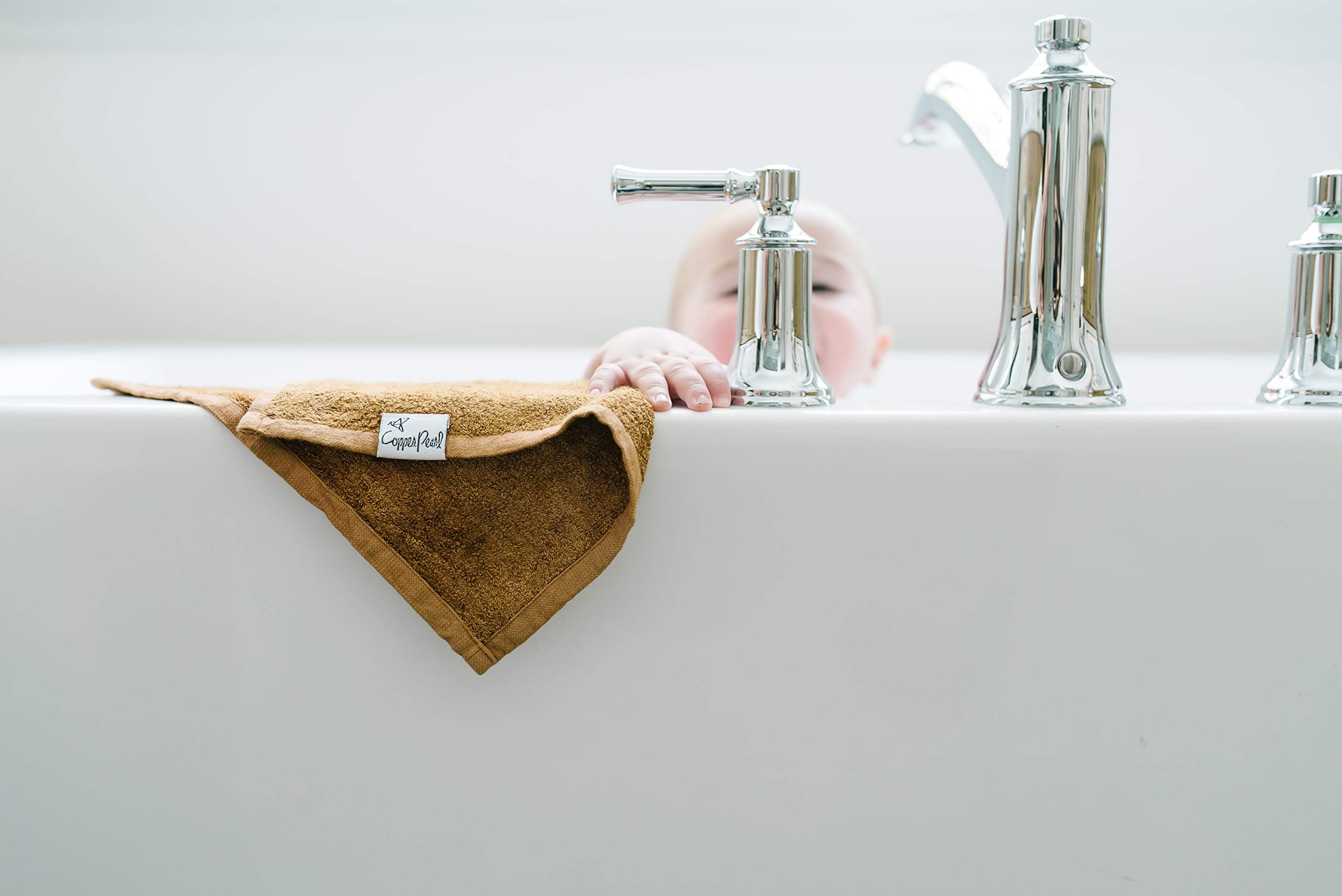 Copper Pearl 6 Ultra Soft Baby Bath Washcloths Premium Large Soft River (Blue/Brown/Green) 11" x 11" Towels