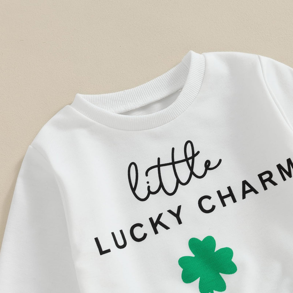 Kupretty Baby Boy St. Patrick Outfit Lucky Sweatshirt Pants Green 6-12M