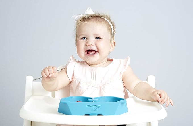Nummy BOWL - Pure Silicone Bowl with Hidden Suction Cup for Babies and Toddlers | BPA and Phthalate Free | Microwave and Dishwasher Safe | Great Baby Gift (Blue, Puppy Pal Collection)