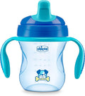 Chicco Semi-Soft Trainer with Bite-Resistant Spout and Spill-Free Lid 7oz.| Removable, Non-Slip Handles | Top-Rack Dishwasher Safe | Easy to Hold Ergonomic Indents | Blue| 6+ months