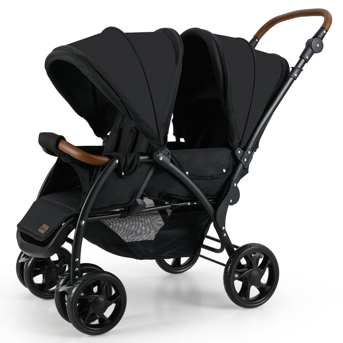 INFANS Double Stroller, Foldable Twin Stroller for Infants and Toddlers