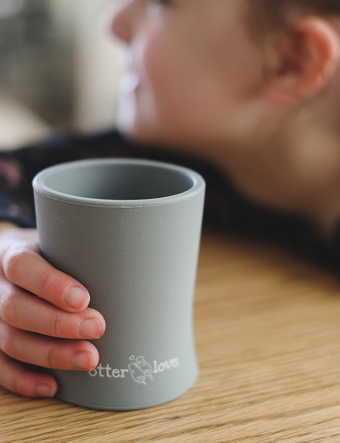 otterlove Silicone Baby & Toddler Training Cup - Pediatric OT Approved - 100% Platinum Pure LFGB Silicone - Unbreakable - Plastic Free - Tiny Cup Perfect for Baby Led Weaning