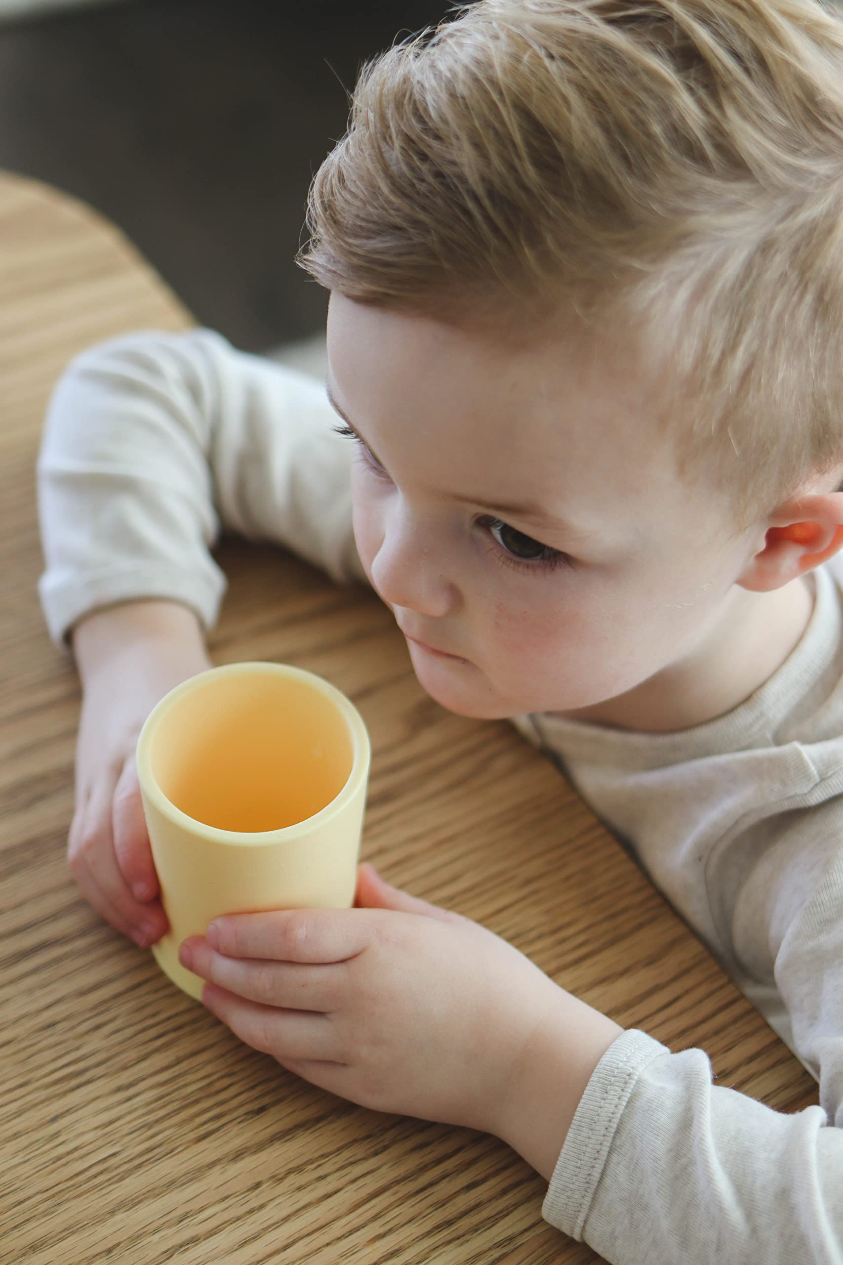 otterlove Silicone Baby & Toddler Training Cup - Pediatric OT Approved - 100% Platinum Pure LFGB Silicone - Unbreakable - Plastic Free - Tiny Cup Perfect for Baby Led Weaning (Sunshine)