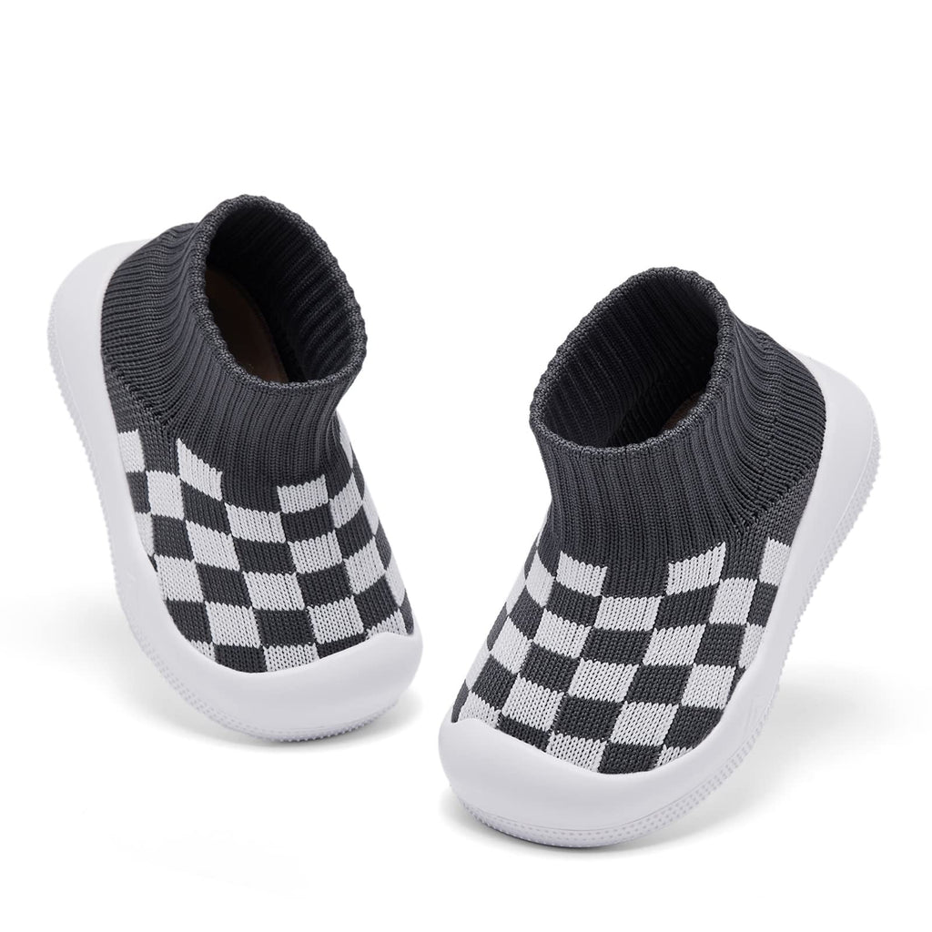 Baby Boy Girl Non-Skid Indoor Infant Walking Shoes Breathable Warm Elastic Sock Shoes with Memory Sole Protect Toes Outdoor Sneakers