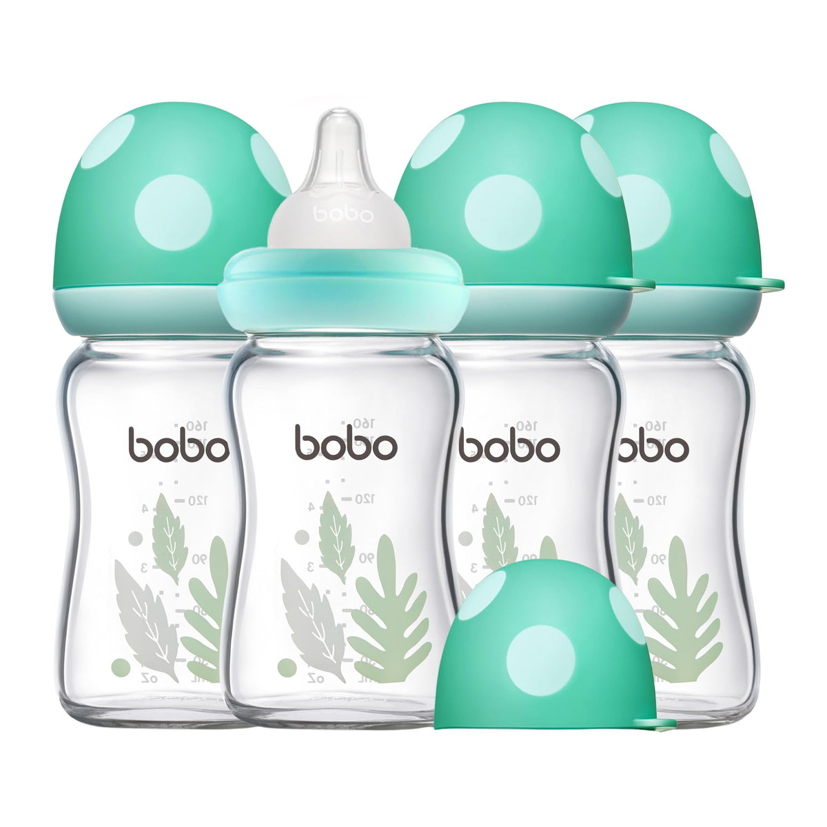 YOHKOH Natural Glass Baby Bottles, 8.8oz Red-A 4‑Pack
