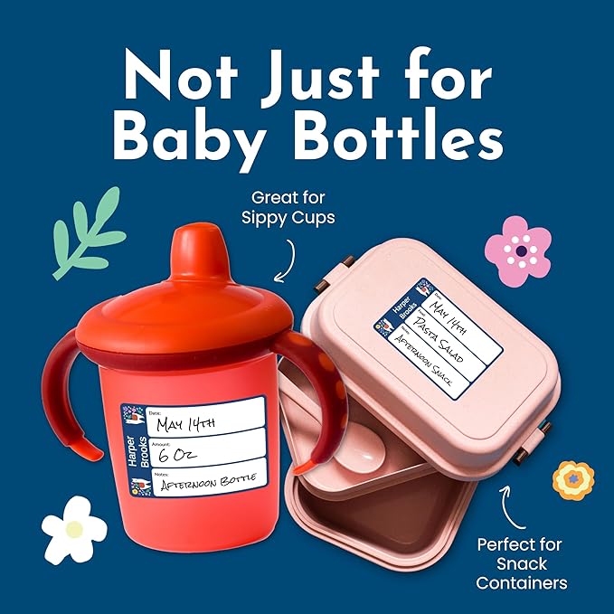 Name Bubbles - Reusable Baby Bottle Labels for Daycare (20 Labels) - Kids Washable Name Tags for Bottles, Sippy Cups, & Snack Containers, Waterproof, Baby Name Stickers, Write-On (Fire Truck)