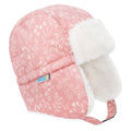 JAN & JUL Waterproof Trapper Hat for Baby and Kids, Insulated Winter Hat with Faux Fur Lining (Prairie Flowers, Size S)