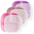 Re-Play Divided Toddler Plates Set of 3 - Deep-Walled 3 Compartment Kids Plates for Picky Eaters - Dishwasher & Microwave Safe - BPA-Free - Made in USA, Berry