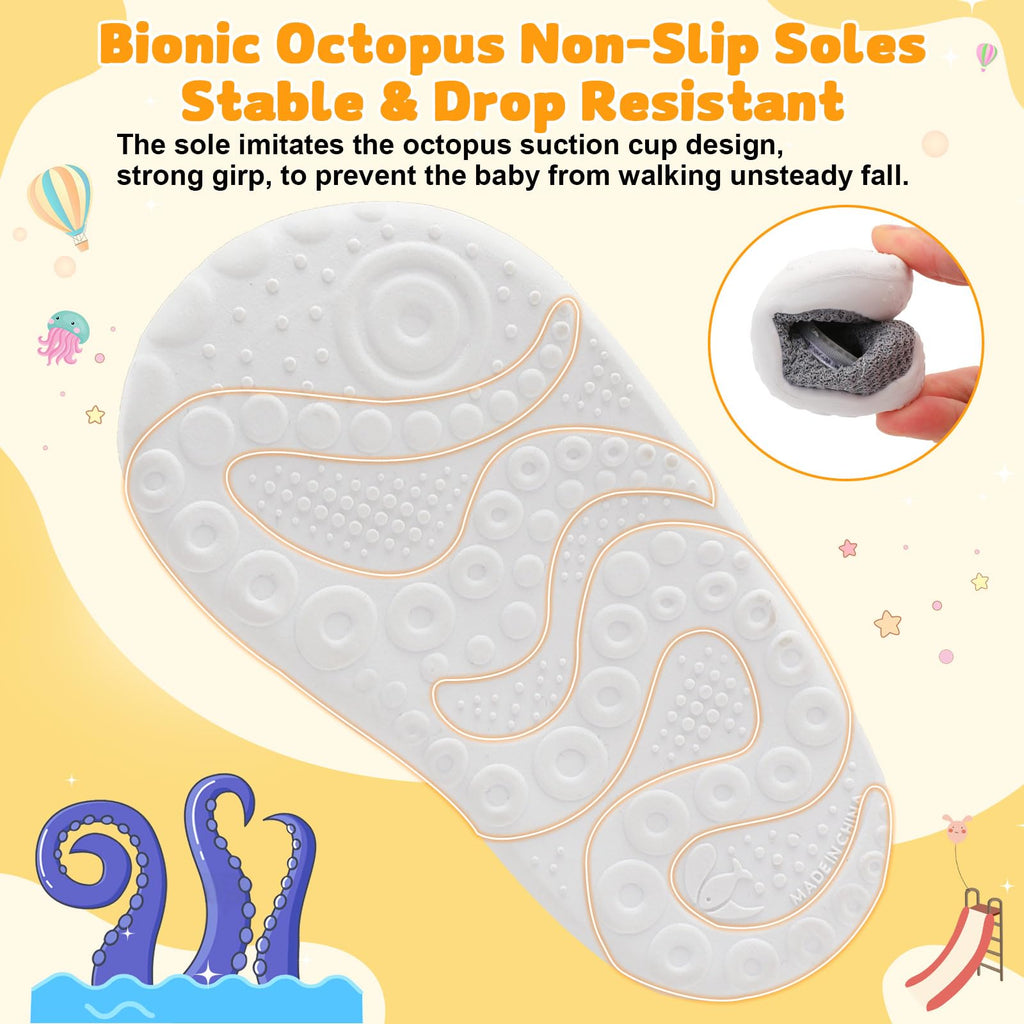 FEETCITY Baby Shoes Boys Girls Baby First Walking Shoes Wide Newborn Crib Shoe Slip On Infant Sneakers Dark Grey