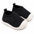Charrost Toddler Walking Shoes 1-4 Years | Non-Slip Lightweight Sneakers for Boys & Girls with Wide Toe Box | Barefoot Slip-On Design for Indoor/Outdoor Black 6-12 Months Size 3T