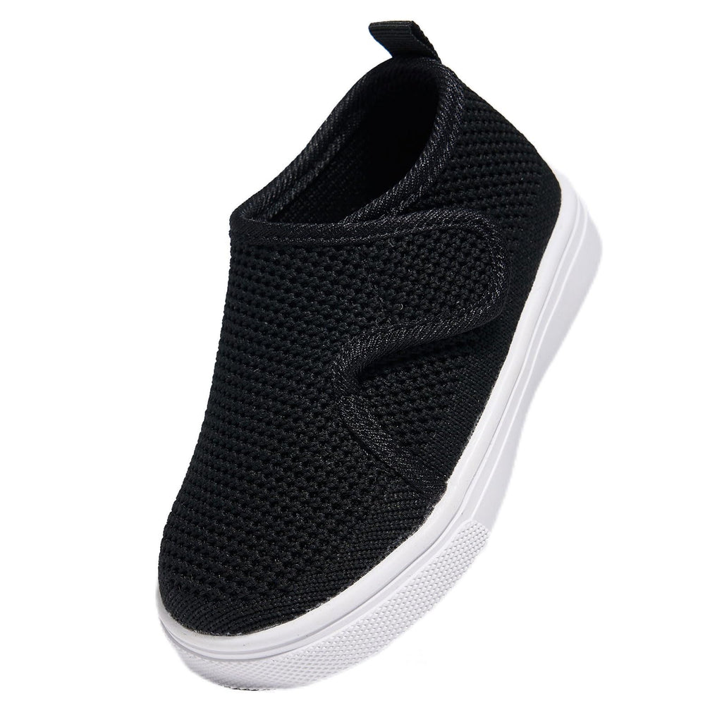 Newsonet Baby Shoes Boys Girls Baby Walking Shoes Non-Skid Lightweight Mesh First Walker Sneakers Black Size 6-12 Months Infant