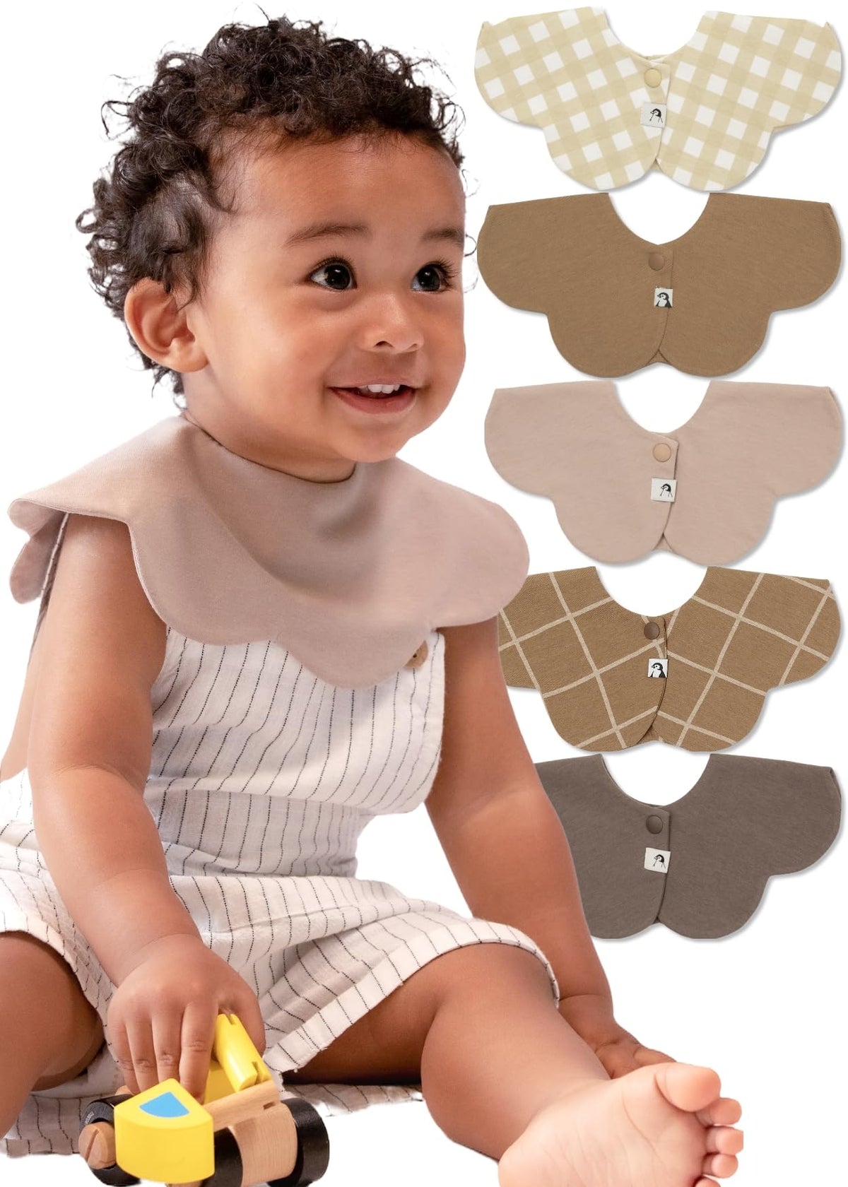 Konny Baby Bibs for Drooling Baby Boys and Girls, Super Absorbent Quick Dry