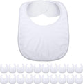 Geyoga 20 Pieces Sublimation Blanks White Bibs for Baby Decorating Washable Reusable Fabric Bibs