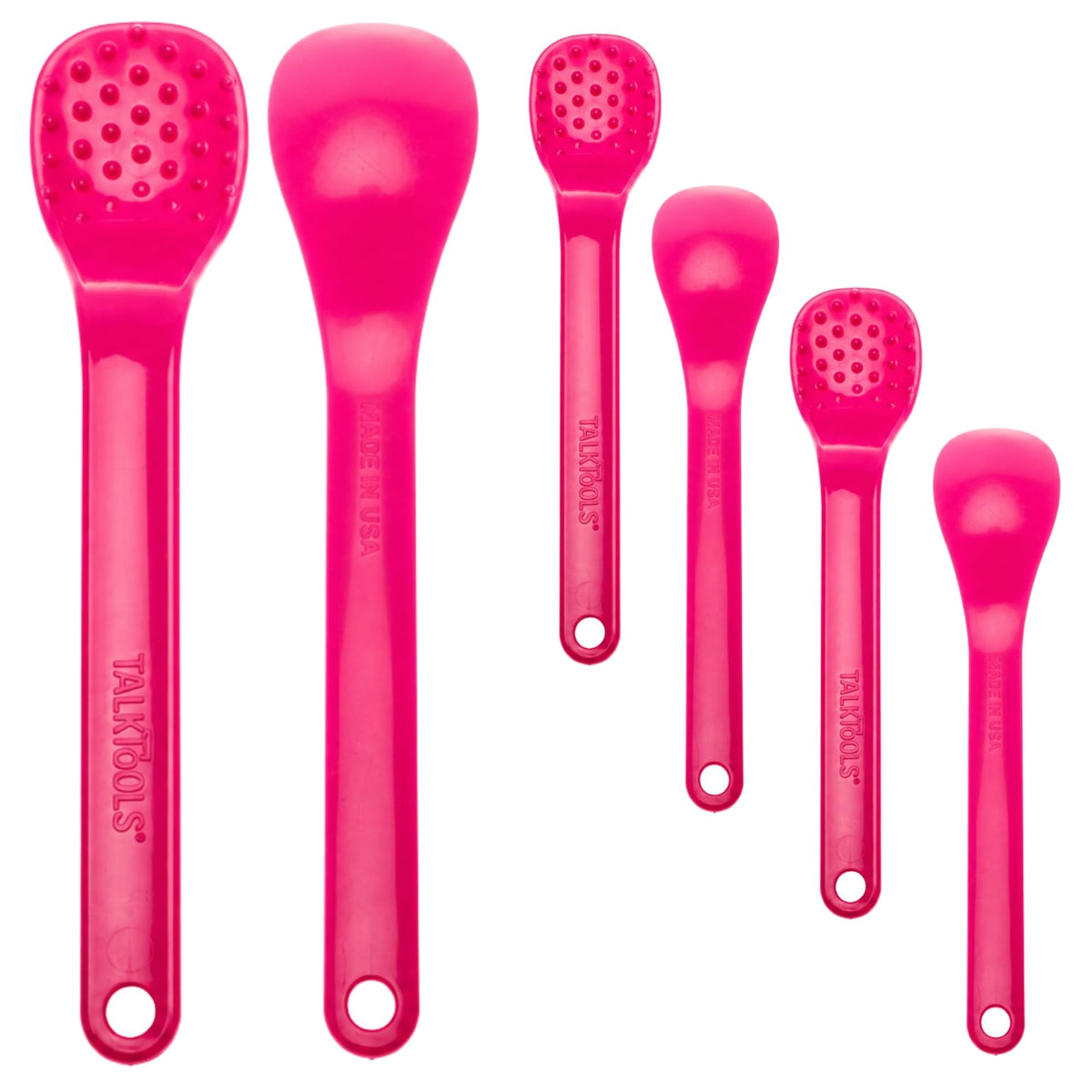 TalkTools Bumpy Spoons - Self-Feeding Oral Motor Therapy for Lip Closure & Oral Awareness, Kids, Toddlers & Adults, Sensory Feeding Aid | Magenta, 6-Pack