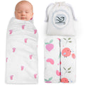 BabySparrow Muslin Swaddle Blankets 3-Pack – Pink Bird 47x47 Cotton Baby Swaddles for Newborns, Soft Breathable Receiving Blankets & Newborn Essentials, for Girls & Boys