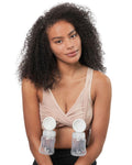 Larken Hands Free Pumping Bra for Breastfeeding | Breast Pump - Maternity Bras for Pregnancy, Pumping & Nursing Bra in One Sand (M)
