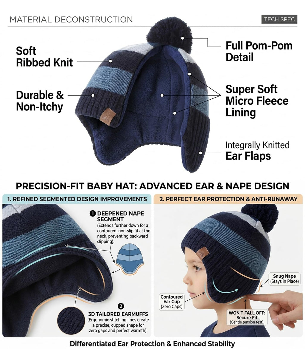 Moon Kitty Baby Hats Toddler Beanies for Boys 6-12Months
