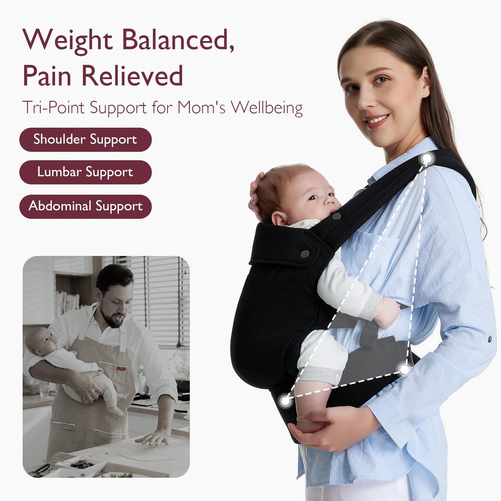 Momcozy PureHug Baby Carrier - Ergonomic, Cozy and Lightweight for 7-45 lbs