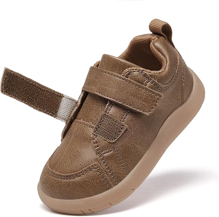 MORENDL Toddler Shoes Baby Wide Toe Box Barefoot Shoes Boy Girl Walking Shoes Non-Slip Minimalist Sneakers Comfort Zero Drop Tennis Outdoor Activities AllBrown 15-18 Months