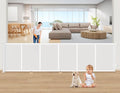 Upgrade 150 inch Retractable Baby Gates, EZIGO Extra Wide Baby Gate for Large Opening Extra Long Mesh Gate for Kids or Pet Dog Gate Child Safety Gate for Stairs Hallways Doorway Indoor Outdoor, White