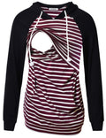 Women's Maternity Nursing Shirts Top Long Sleeves Breastfeeding Tops Casual Clothes with Kangaroo Pocket
