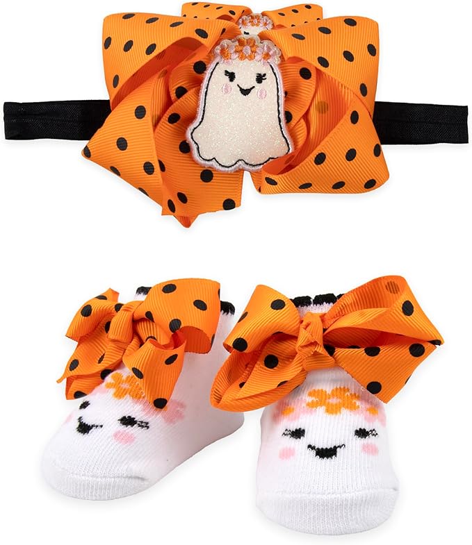 Baby Bib, Booties & Headwear Gift Set – 3 Piece Outfit for Boys & Girls – Halloween, Fall, Thanksgiving, Football & Christmas