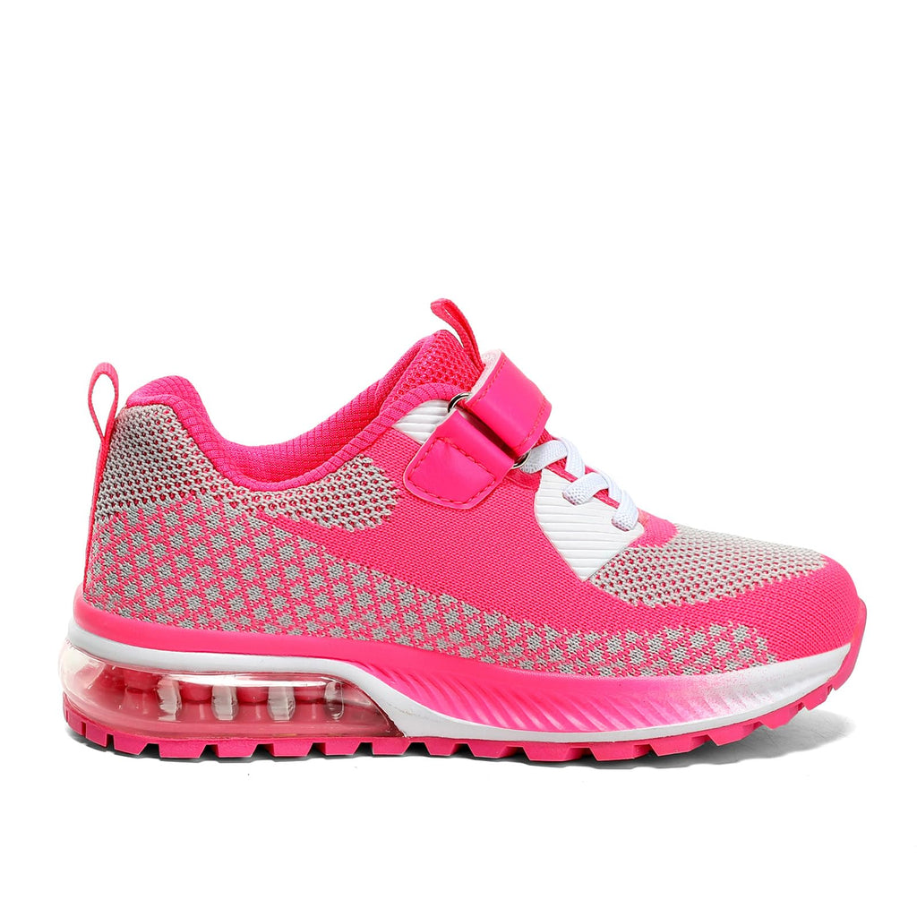 KUBUA Kids Sneakers Lightweight Boys Girls Tennis Shoes Pink Grey