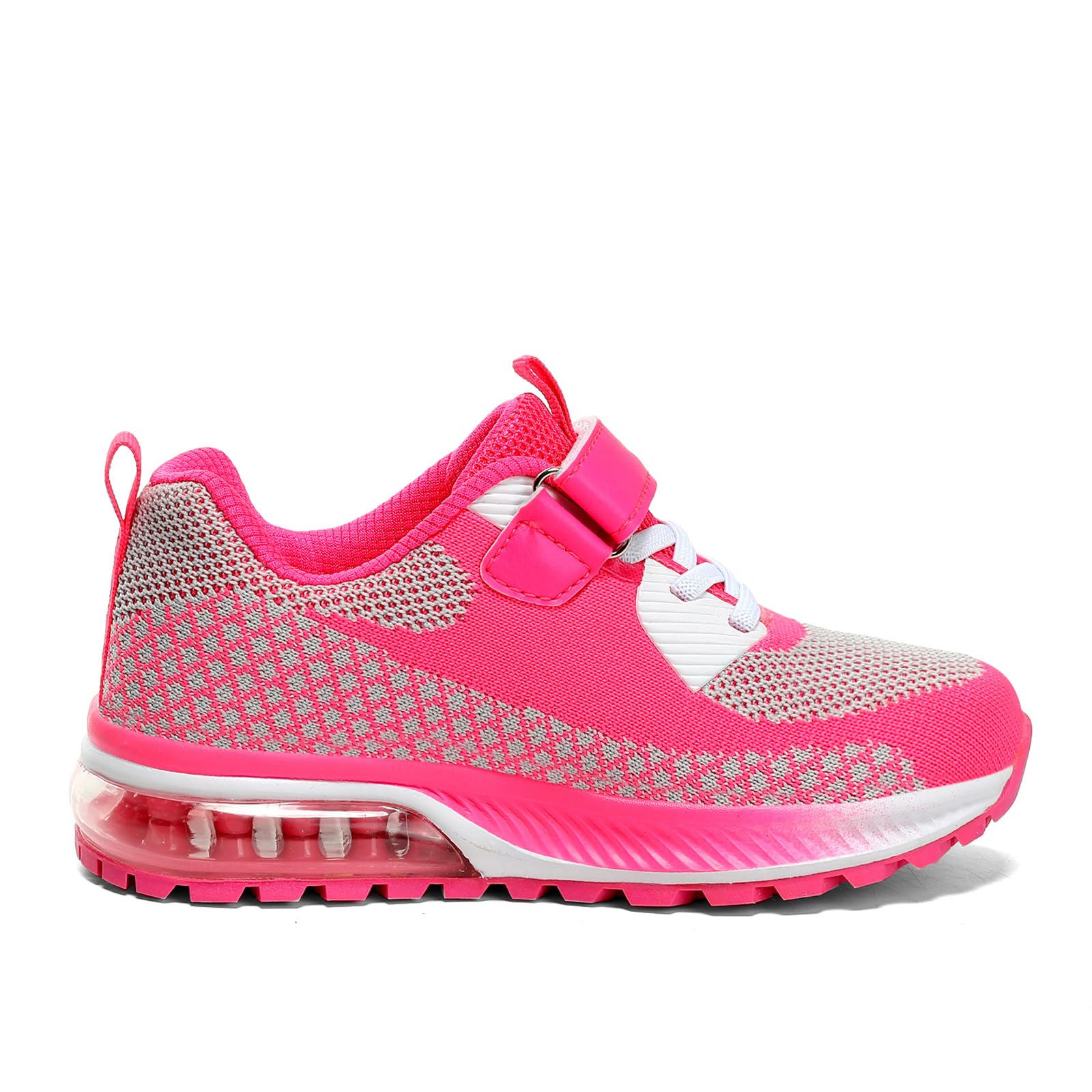 KUBUA Kids Sneakers Lightweight Boys Girls Tennis Shoes Pink Grey
