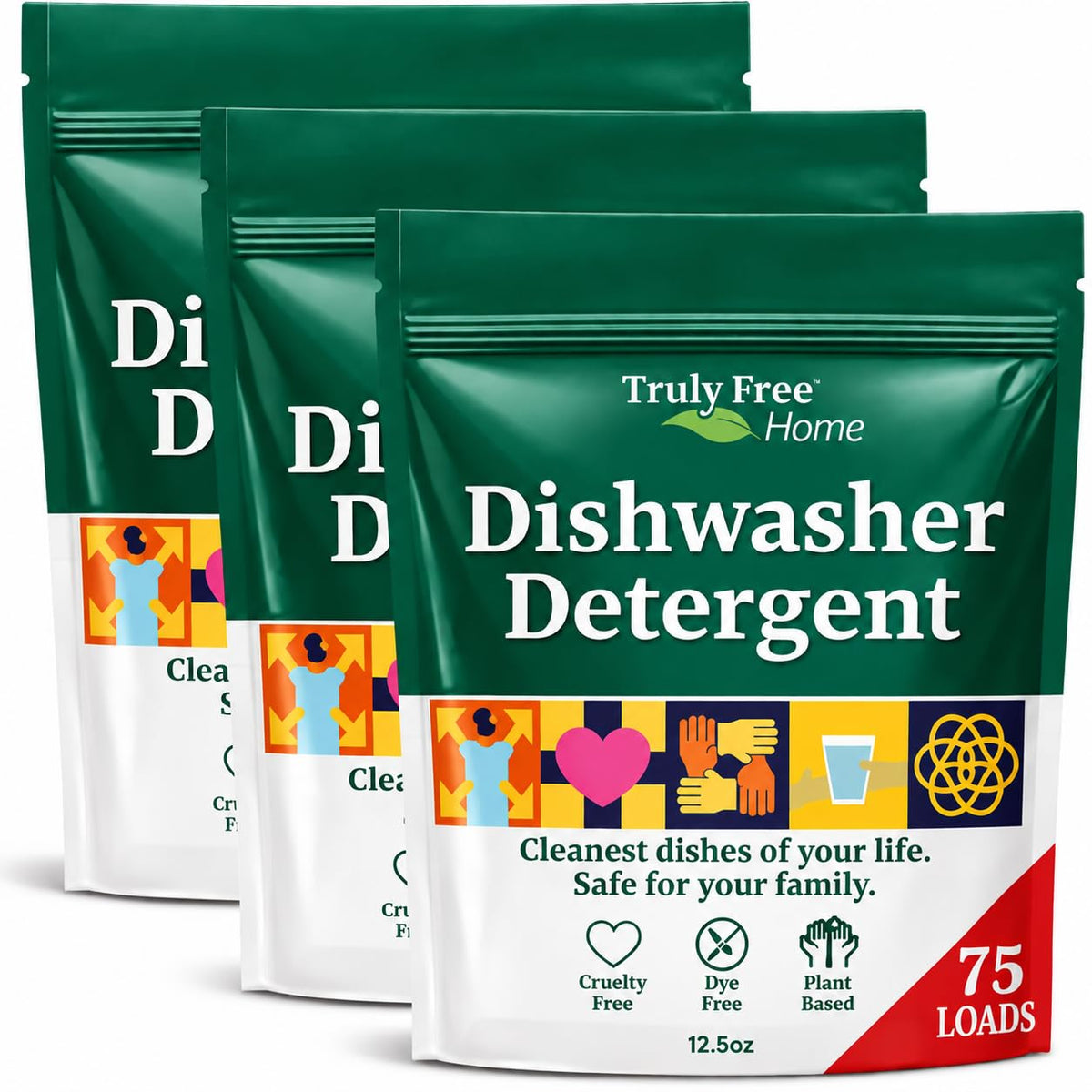 Truly Free Dishwasher Detergent Powder - 12.5oz - Pack of 2