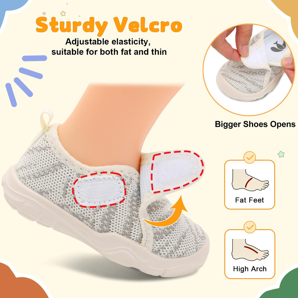 FEETCITY Infant Shoes Girls Boys Toddler Slip On Sneaker Newborn Crib Shoe Baby First Walking Shoes