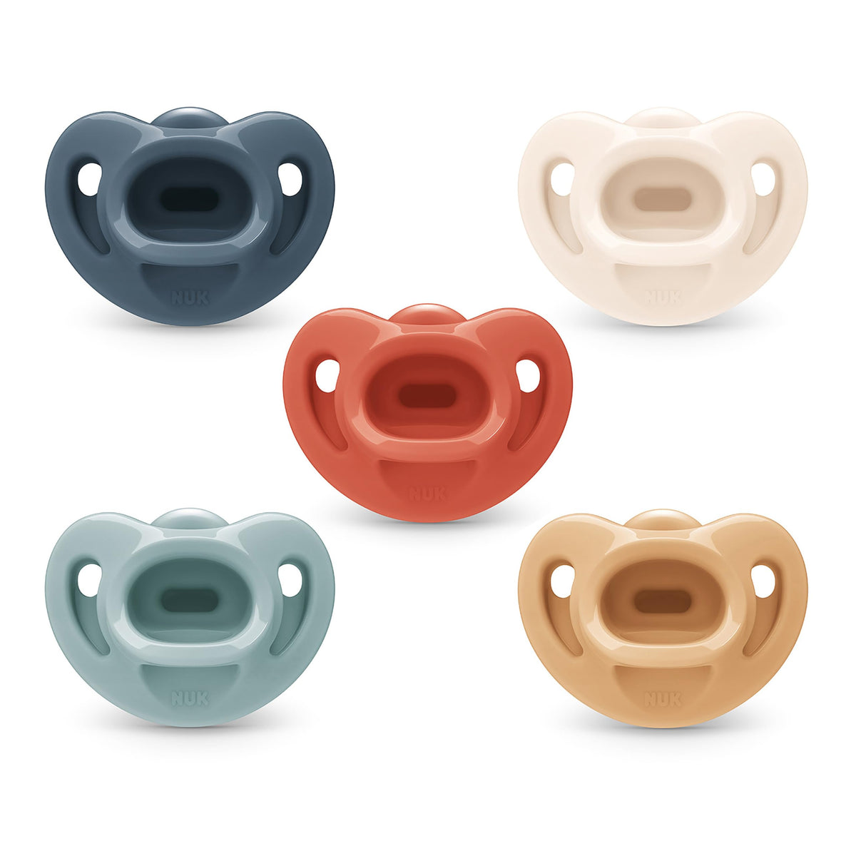 NUK 100% Silicone Comfy Orthodontic Pacifiers, 0-6 Months, Pink Fashion, Timeless Collection, 5 Count