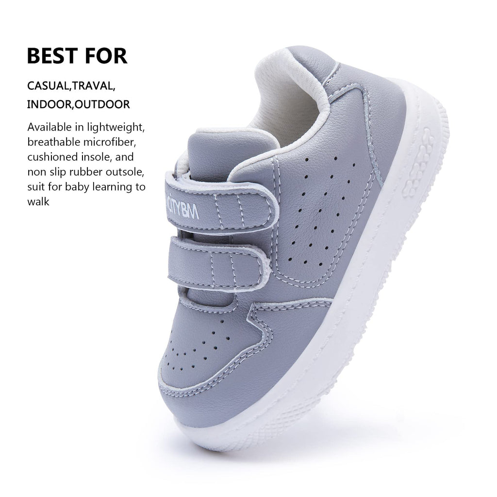 BMCiTYBM Baby Sneakers Infant Walking Shoes Unisex Grey Size 12-18 Months