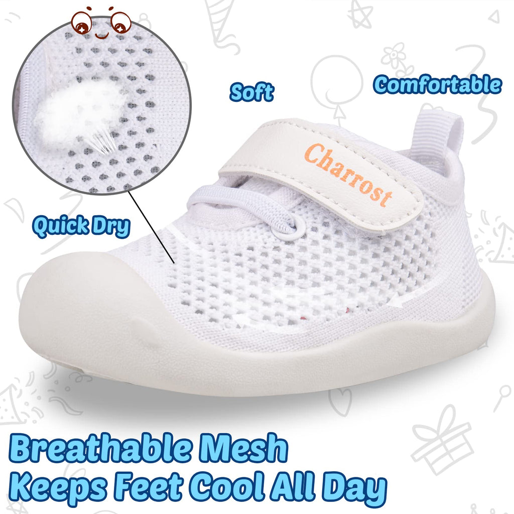 Baby Walking Shoes Size 5 Toddler Boy Girl Shoes Non Slip Soft Sole Breathable Lightweight Mesh Slip On Running Sneakers for 18 24 Months Tennis Outdoor(Pink 16-5)