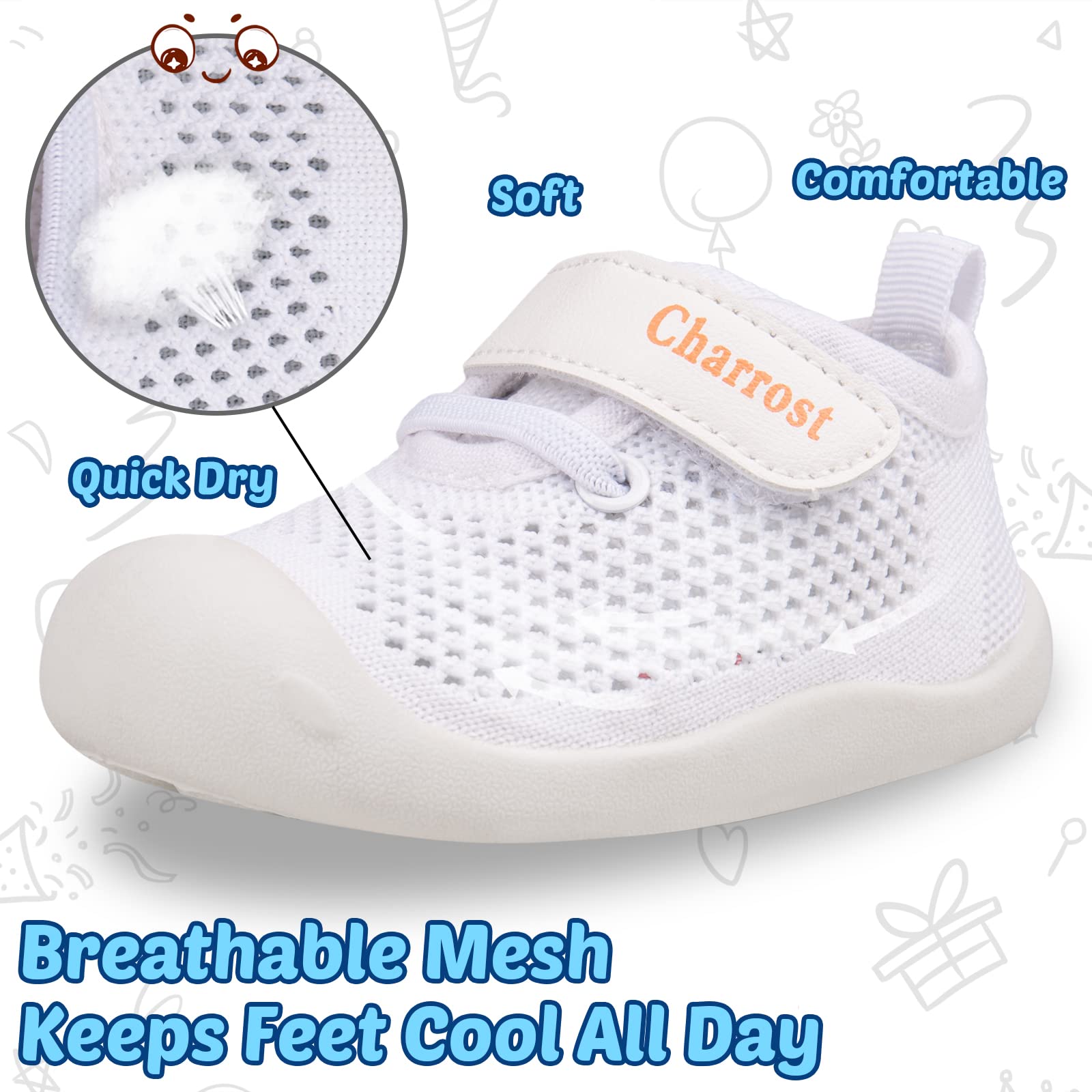 Baby Walking Shoes Size 5 Toddler Boy Girl Shoes Non Slip Soft Sole Breathable Lightweight Mesh Slip On Running Sneakers for 18 24 Months Tennis Outdoor(Pink 16-5)