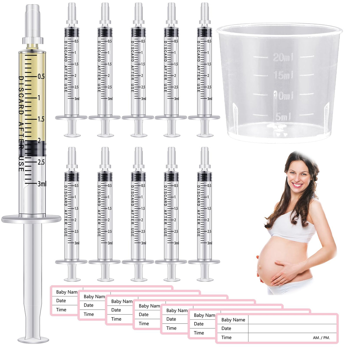 Trelaco 100 Sets 5 Ml Breast Milk Syringes No Needle Colostrum
