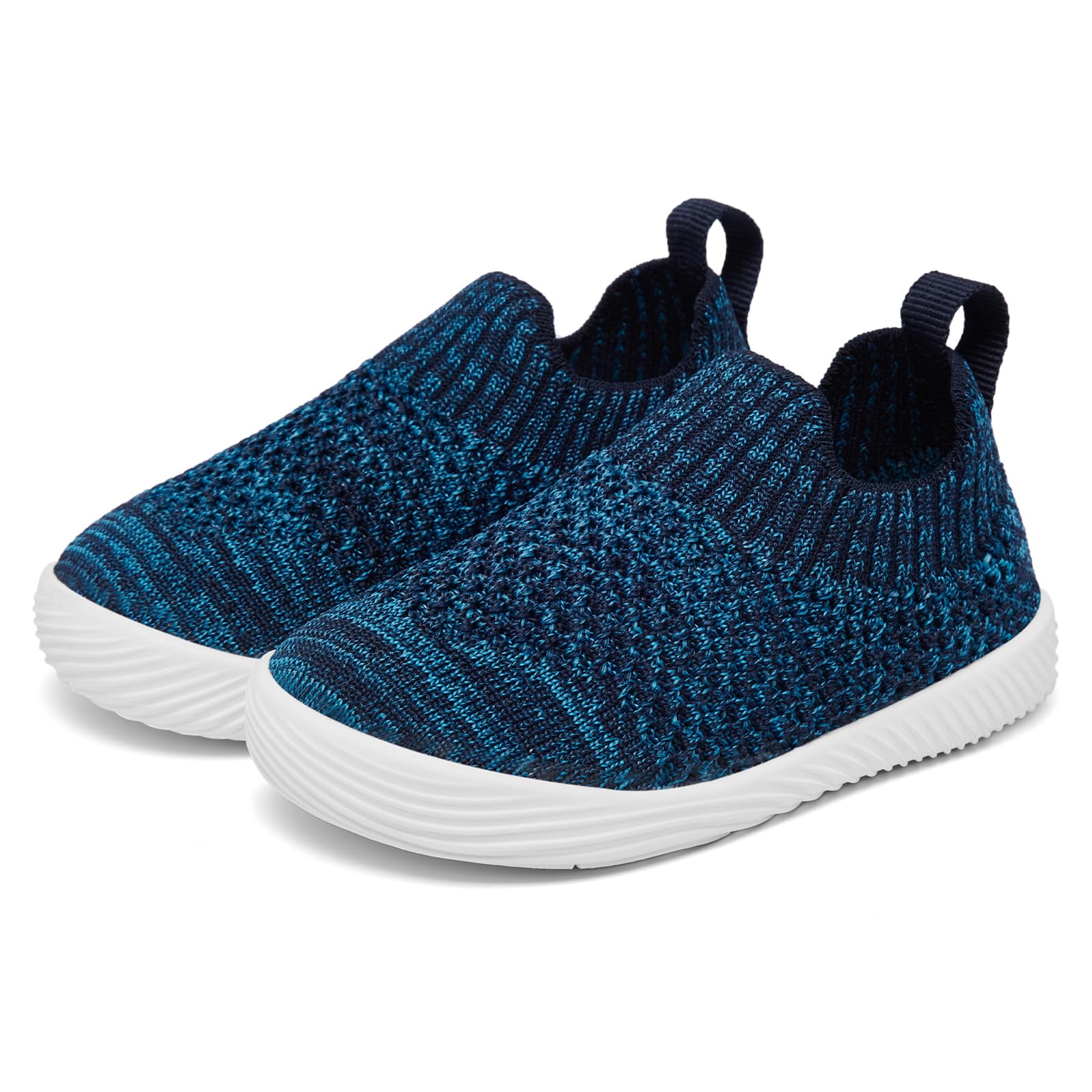 MORENDL Toddler Shoes - Baby Walking Socks - Non-Slip, Breathable - Boys & Girls - Mixed Blue - 6-9 Months