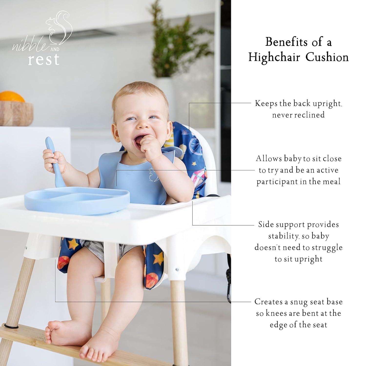 Nibble and Rest Highchair Insert Cover, Compatible for IKEA Antilop Highchair, High Chair Accessories Stain-Proof and Wipeable Insert Cover (Cushion NOT Included)(Bohostripe)
