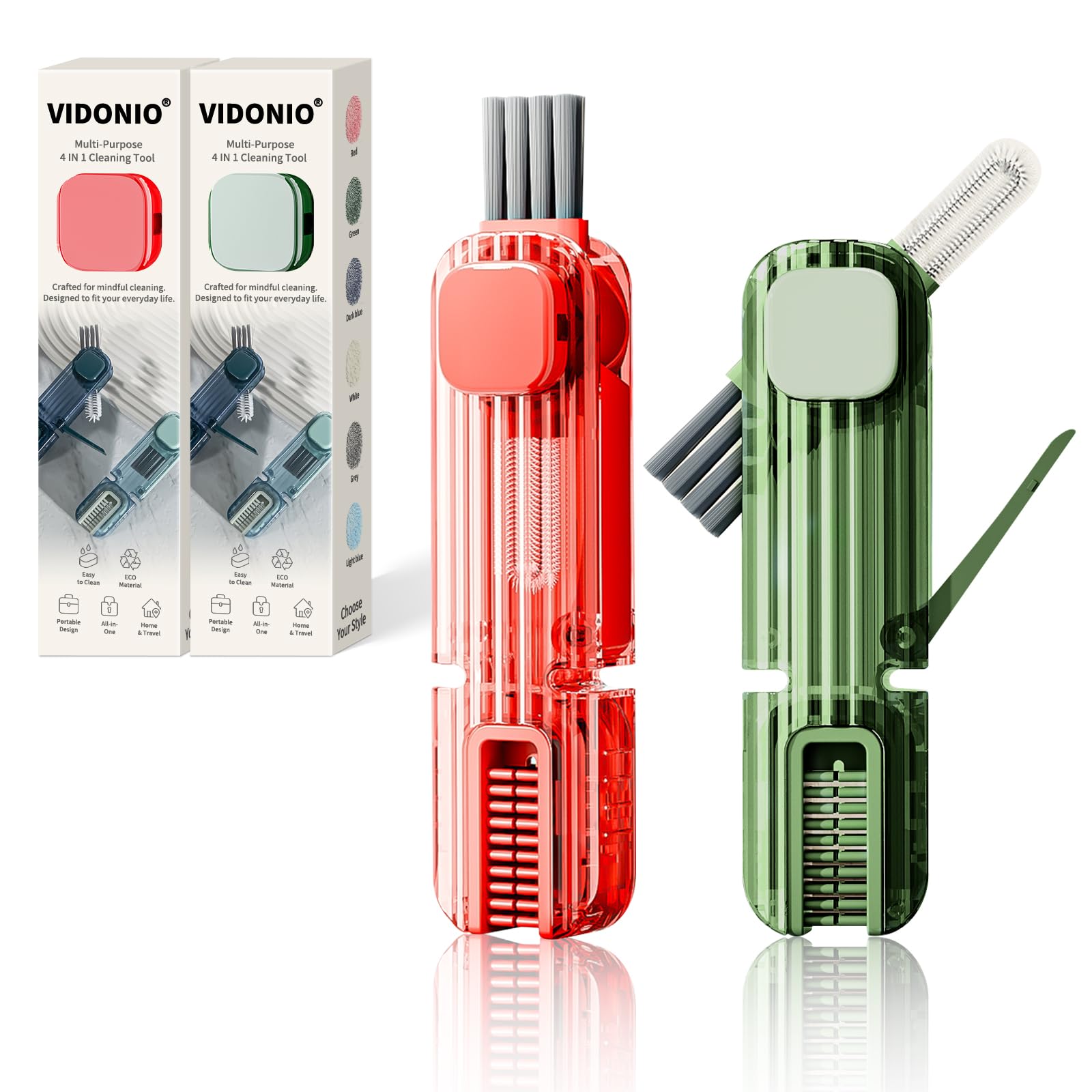 2Pcs 4 in 1 Cup Lid Gap Cleaning Brush Set,Multifunctional Crevice Cleaning Brush for Bottle,Multipurpose Bottle Cleaner with Compact Design Tiny Silicone Cup Holder Cleaner Tool,Kitchen Gadgets