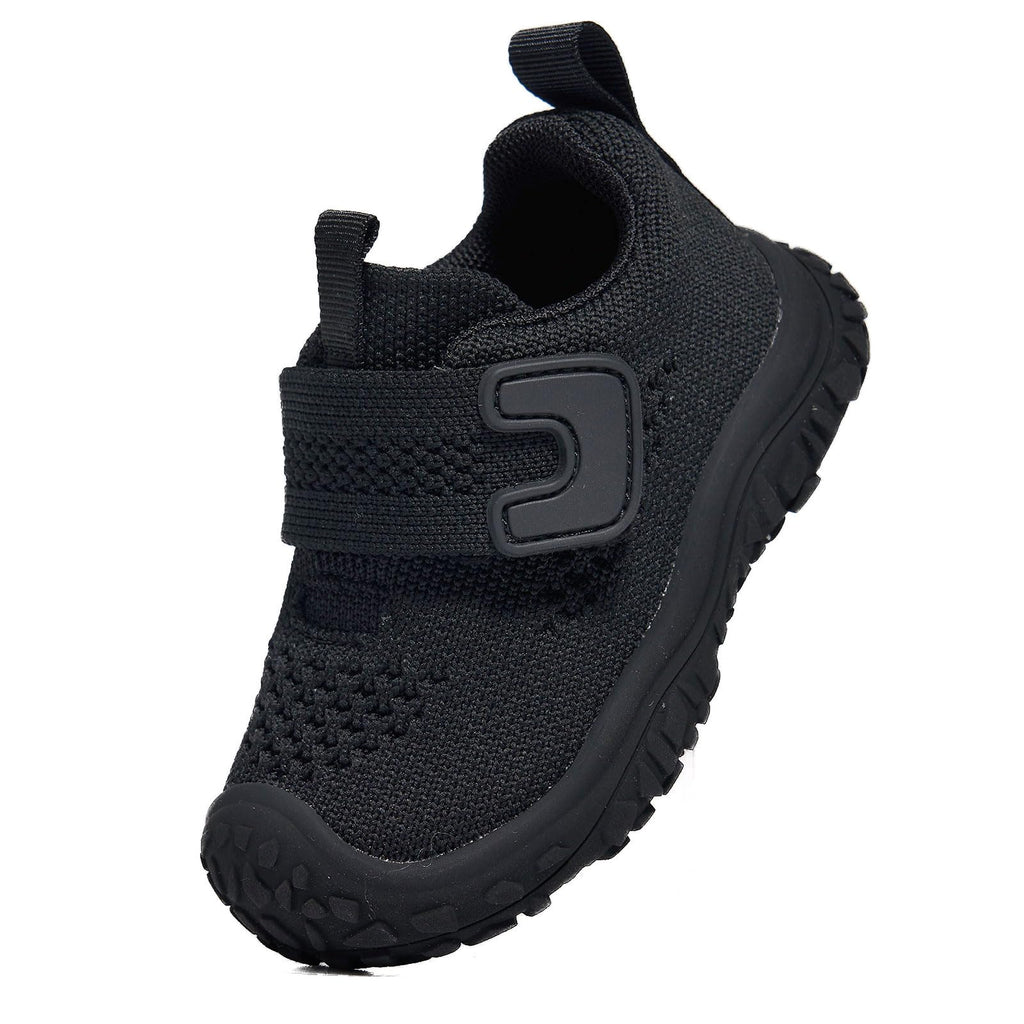 Newsonet Baby Shoes Boys Girls First Walker Sneakers Walking Non-Skid Lightweight Mesh Shoes Black Size 12-18 Months Toddler