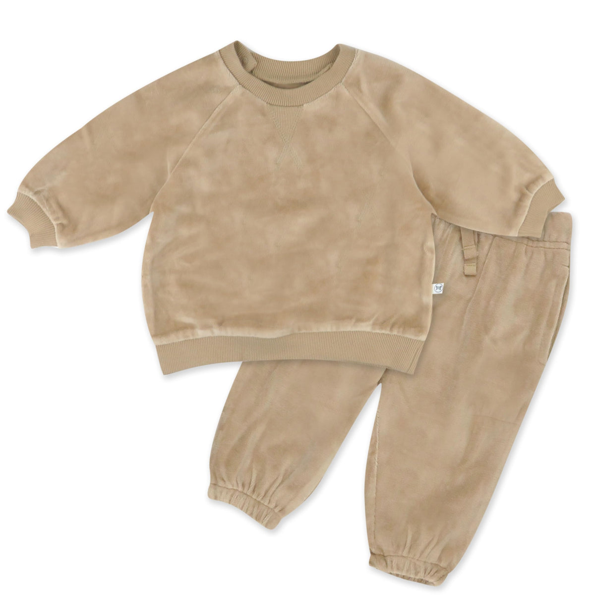HonestBaby 2-Piece Cozy Velour Sweatshirt and Jogger Sweatpants Set 100% Organic Cotton for Toddler, Baby Boys, Girls, Sage, 6 Years