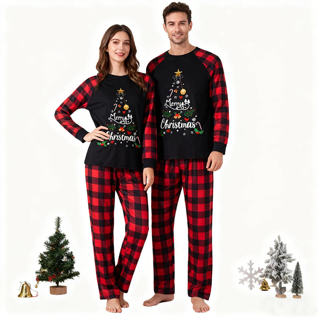 Awoscut Family Christmas Pajamas Matching Pajamas for Family, Xmas PJs Sets Holiday Sleepwear(#gj-8, Mom, M)