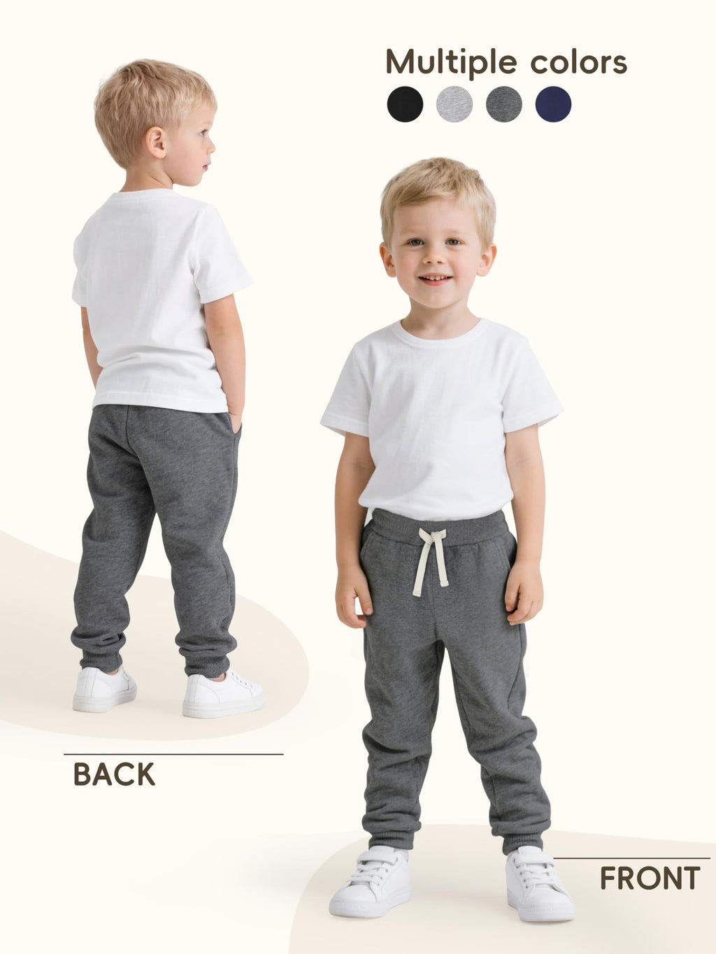 Aocku 4 Pack Toddler Boys Sweatpants Cotton Toddler Pants Pocket Drawstring