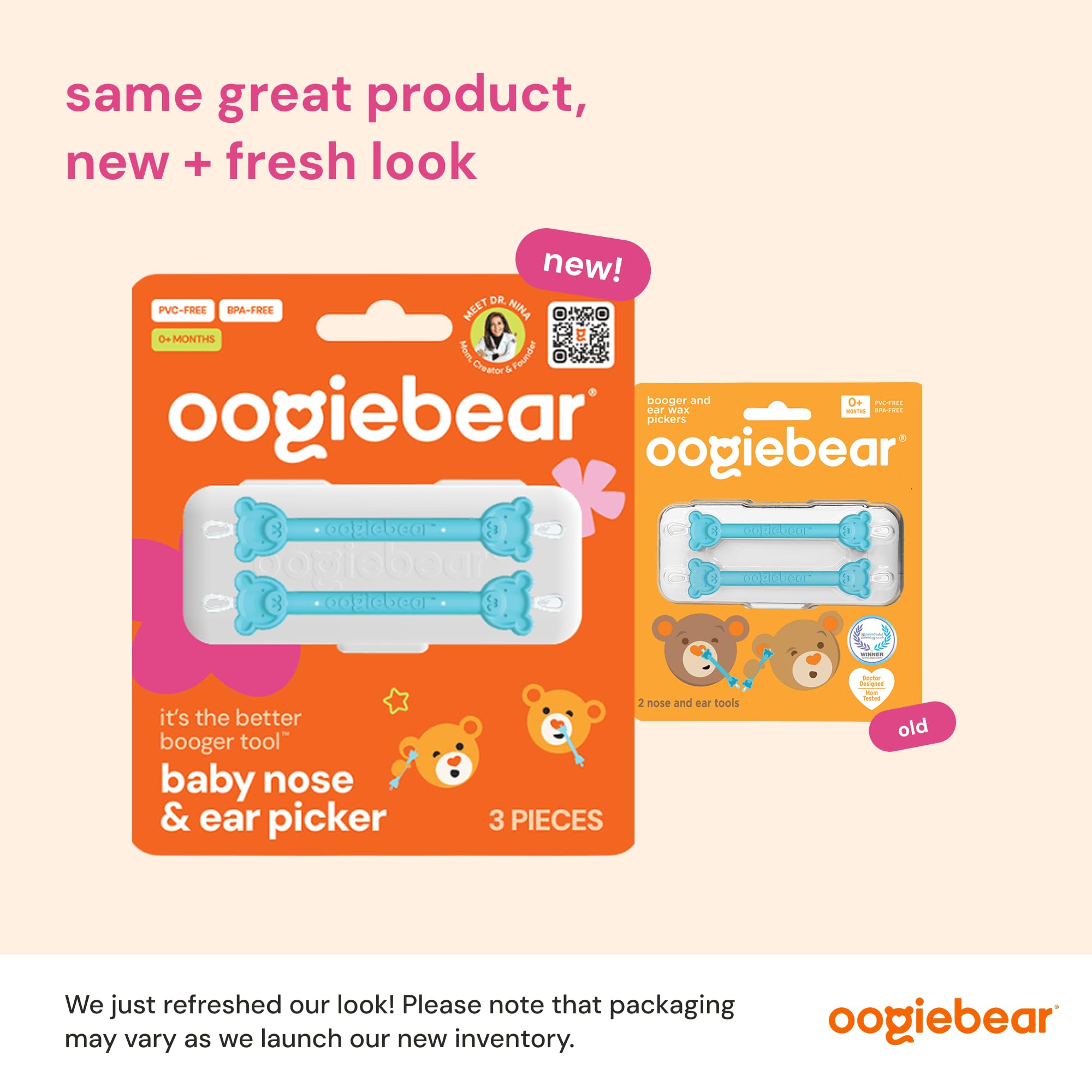 oogiebear Baby Nose & Ear Picker with Travel Case, 3 Pieces, 2-Pack Blue