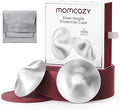 Momcozy 999 Silver Nursing Cups, Hole-Free Design, 999 Silver Nipple Shields, Breastfeeding Essentials, Silver Nipple Shields for Breastfeeding Newborns, Metal Nipple Shields, XL Size
