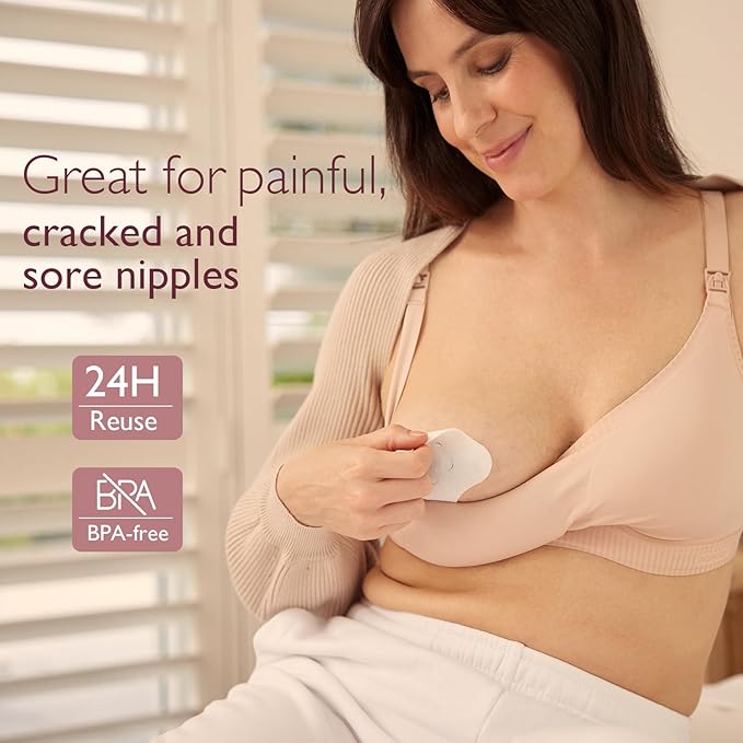 Momcozy Hydrogel Nipple Pads with Soothing Lanolin, Soothies Gel Nursing Pads Provide Instant Cooling Relief, Breastfeeding Essentials, 20 PCS