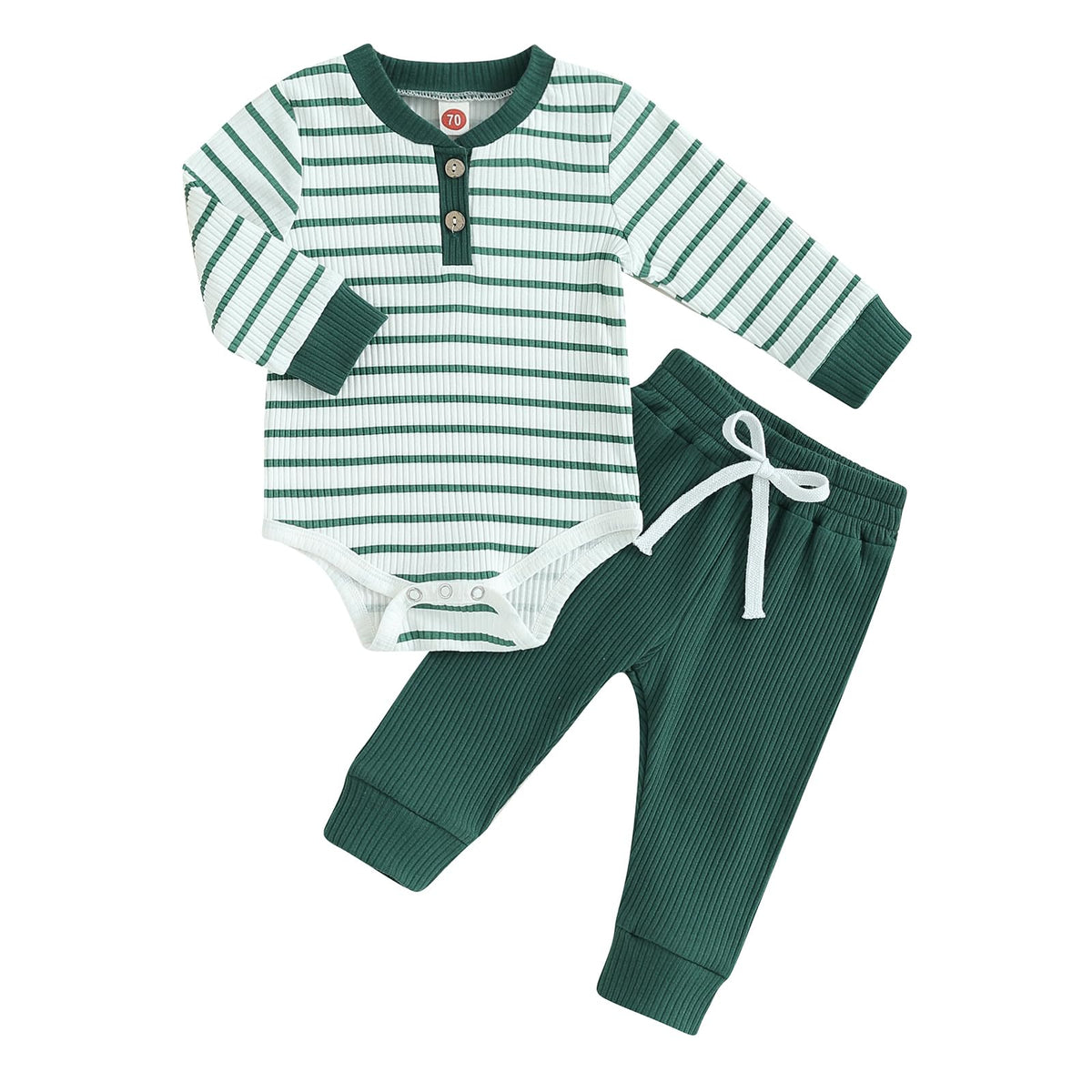 MA&BABY Newborn Baby Boy Clothes Ribbed Knit Long Sleeve Romper Pants Set