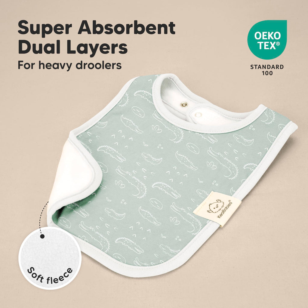 KeaBabies 8-Pack Organic Baby Bibs for Boys, Girls Drool Bibs (Wilderness)