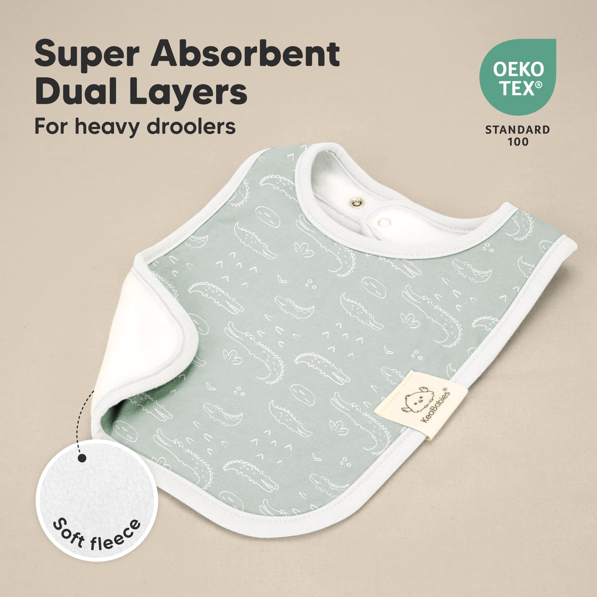 KeaBabies 8-Pack Organic Baby Bibs for Boys, Girls Drool Bibs (Wilderness)